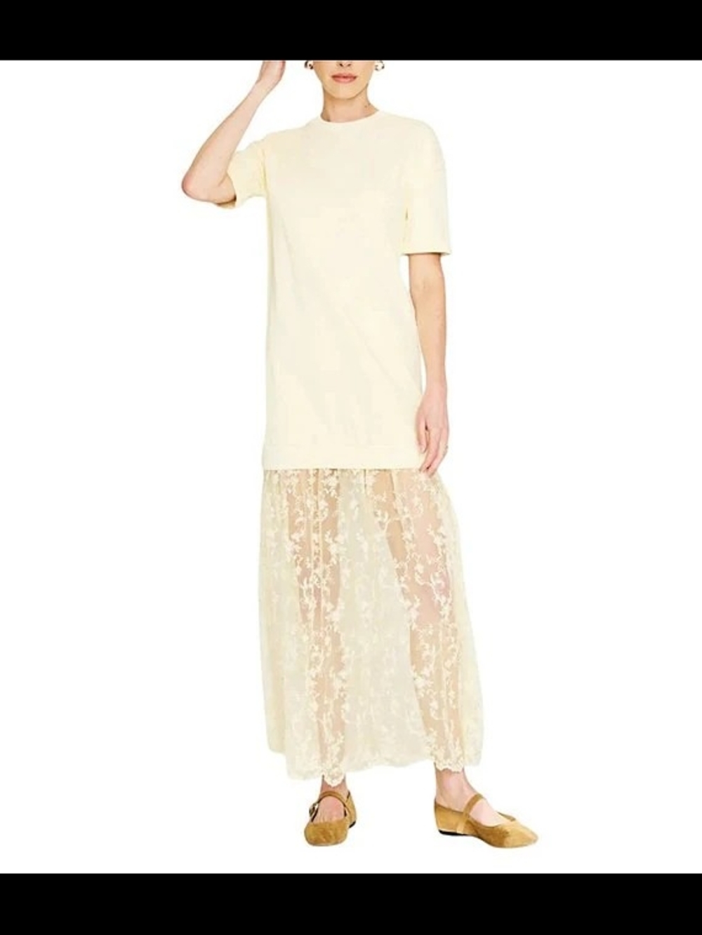 Short Sleeve Lace Maxi Dress